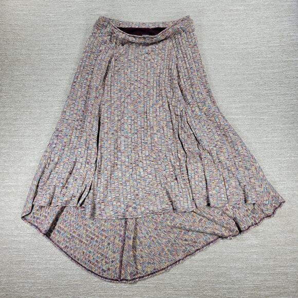Vanessa Virginia Knit Skirt Large Asymmetrical Maxi Multicolor Textured Lined - Picture 12 of 16